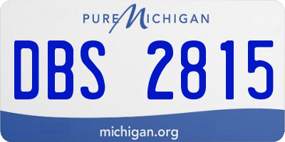 MI license plate DBS2815