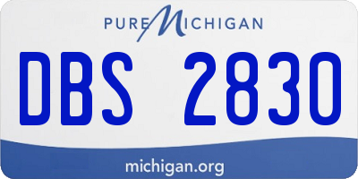 MI license plate DBS2830