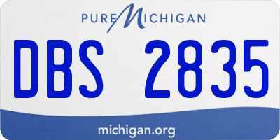MI license plate DBS2835