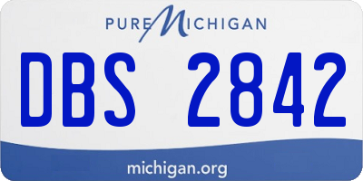 MI license plate DBS2842