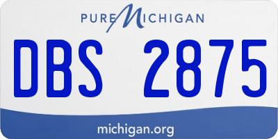 MI license plate DBS2875