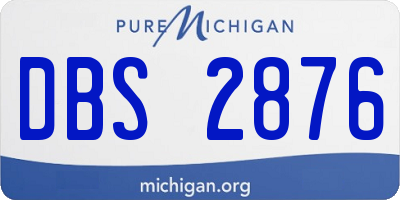 MI license plate DBS2876
