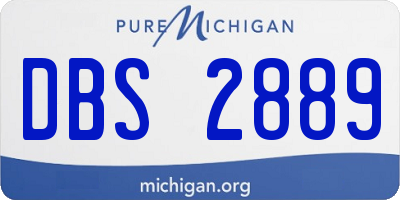 MI license plate DBS2889