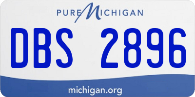 MI license plate DBS2896