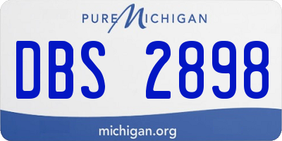 MI license plate DBS2898