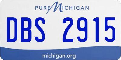 MI license plate DBS2915