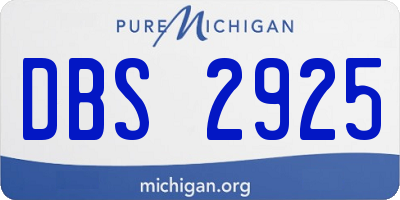 MI license plate DBS2925