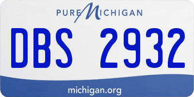 MI license plate DBS2932
