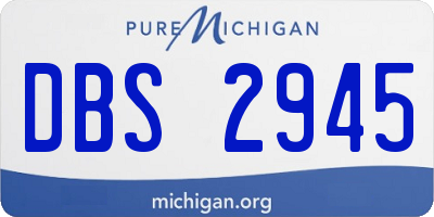 MI license plate DBS2945