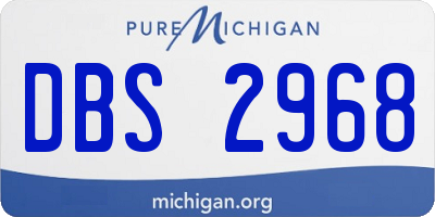 MI license plate DBS2968