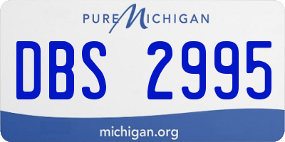 MI license plate DBS2995
