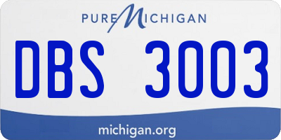 MI license plate DBS3003
