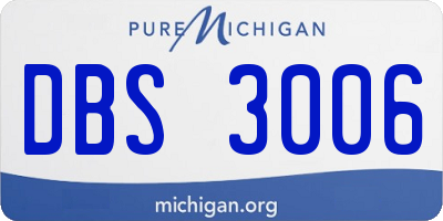 MI license plate DBS3006