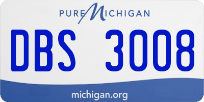 MI license plate DBS3008