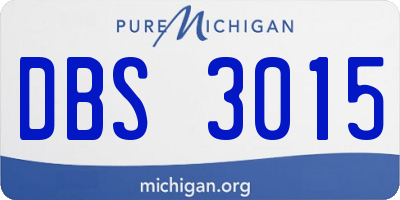 MI license plate DBS3015