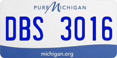 MI license plate DBS3016