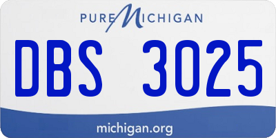 MI license plate DBS3025