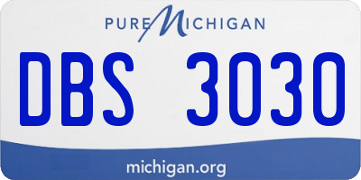 MI license plate DBS3030