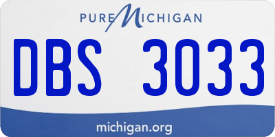 MI license plate DBS3033