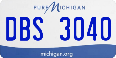 MI license plate DBS3040