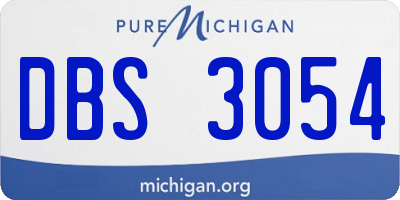 MI license plate DBS3054