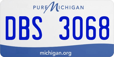 MI license plate DBS3068