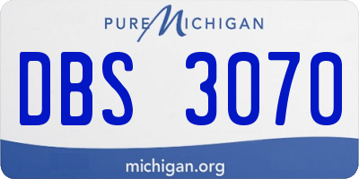 MI license plate DBS3070