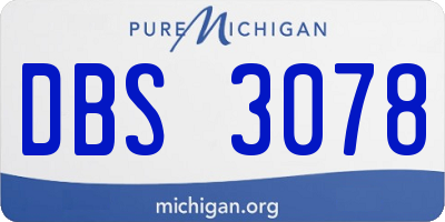 MI license plate DBS3078