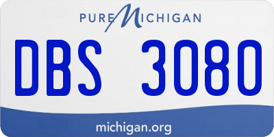 MI license plate DBS3080