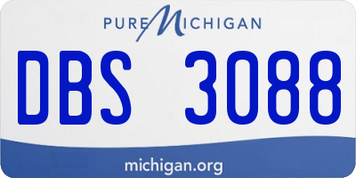MI license plate DBS3088
