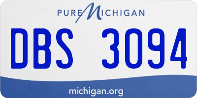 MI license plate DBS3094