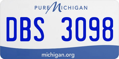 MI license plate DBS3098