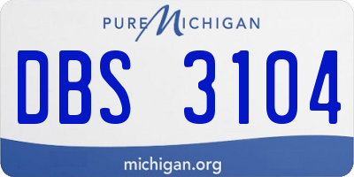 MI license plate DBS3104