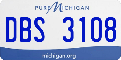 MI license plate DBS3108