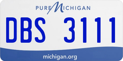 MI license plate DBS3111