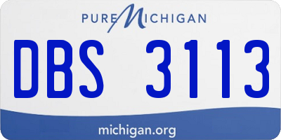 MI license plate DBS3113