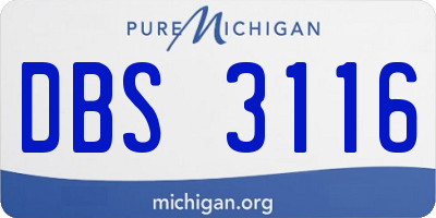 MI license plate DBS3116