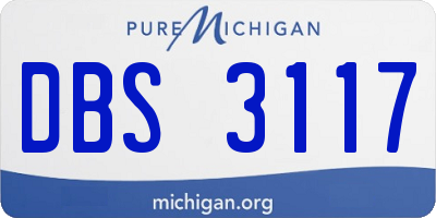 MI license plate DBS3117