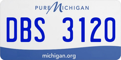 MI license plate DBS3120