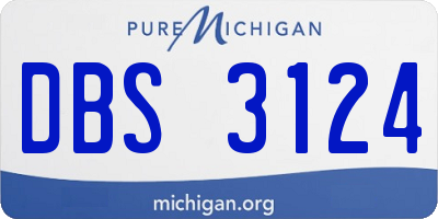 MI license plate DBS3124