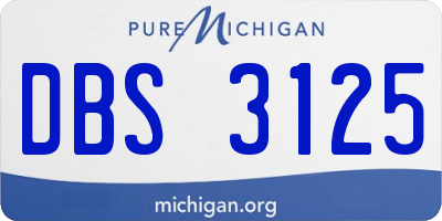 MI license plate DBS3125