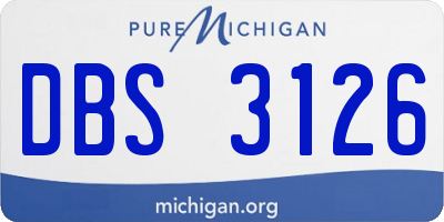 MI license plate DBS3126
