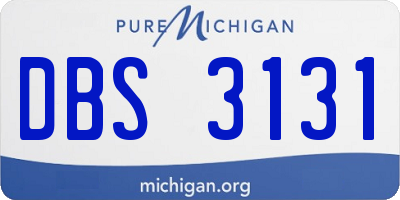 MI license plate DBS3131