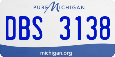 MI license plate DBS3138