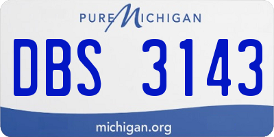 MI license plate DBS3143