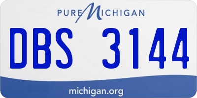 MI license plate DBS3144