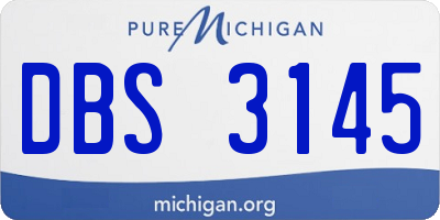 MI license plate DBS3145