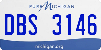 MI license plate DBS3146