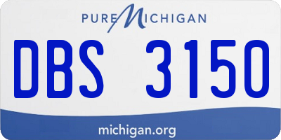 MI license plate DBS3150