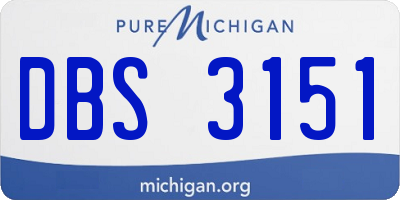 MI license plate DBS3151